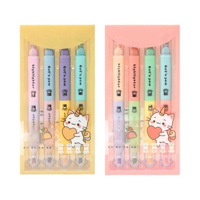 8Pcs Double Tip Highlighter Pen Fast Drying Broad Chisel Tip for Color Coding