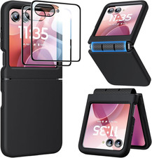 For Motorola Razr 2025/2024 Case with 2 PCS HD Screen Protector, Hinge Protectio