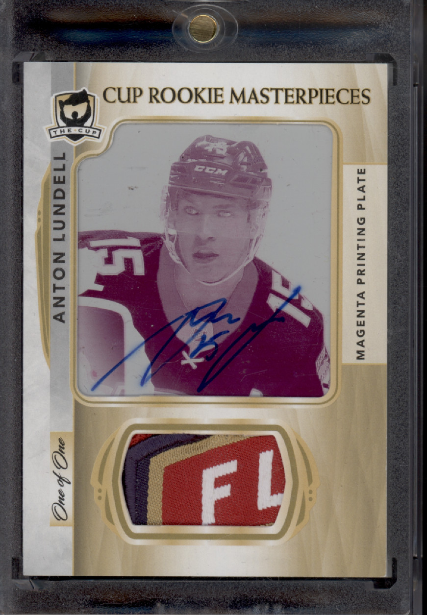 2021-22 The Cup Anton Lundell Rookie Patch Auto Printing Plate 1/1 RPA  1 of 1