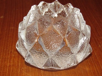 Vintage Orrefors Nimbus Artischocke Kristallglas Teelicht Kerzenhalter