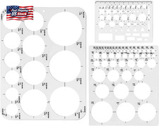 Circle Templates for Drawing - 3 Pack Drafting Stencils Measuring Tools, Circle