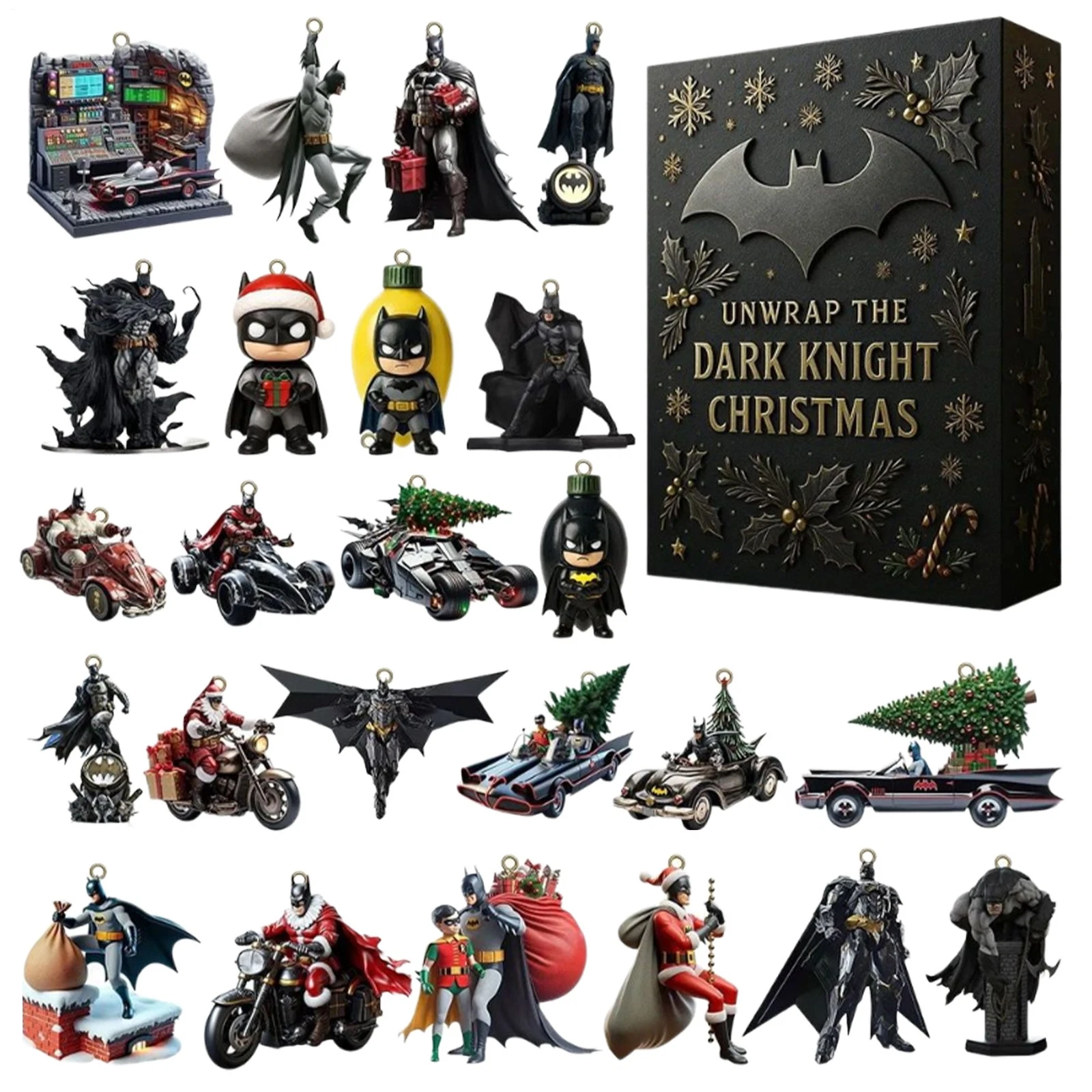 Batman 2025 Advent Calendar 2D Acrylic Pendant Holiday Calendar Blind Box Gift