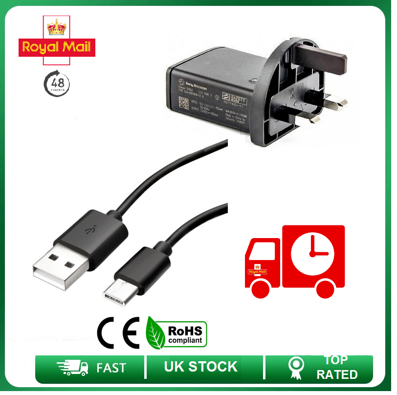 GENUINE SONY XPERIA MAINS FAST CHARGER TYPE-C USB CABLE FOR