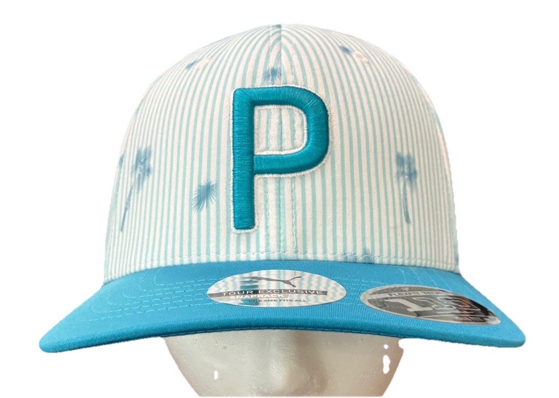 NEW Puma Rickie Fowler Seersucker P 110 White/Ocean Depths