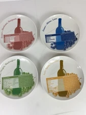 Wine Enthusiast Lord Winston Wine And Cheese Appetizer Plate Set Of 4