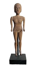 Antique Jointed Figure Woman Folk Art Circa 1900 Carving Nude