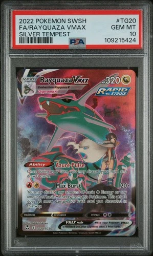 POKEMON FA/RAYQUAZA VMAX 2022 SSH SILVER TEMPEST #TG20 PSA 10
