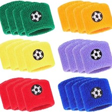 Kinder Sport Armbänder 24 Stück Schweißbänder für Fußball Basketball Yoga