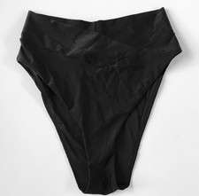 Aerie Women Swim High Cut Cheeky Bikini Bottom 1754 2012 Crossover Black Size L