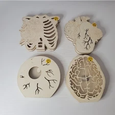 Make Market Halloween Gothic Wood Decor Light Up Led Skeleton Heart Brain Eye