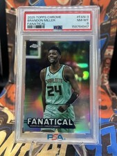 Topps Chrome 2025 Brandon Miller #FAN-3 Fanatical PSA 8 Hornets