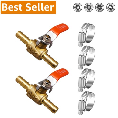 #ad Compact 3 8 Inch Brass Shut Off Valve with Clamps 400 PSI Pressure Rated $27.99