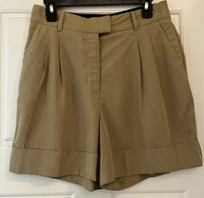 AllSaints Women’s Linen Blend Deri Lyn Pleated Light Khaki Brown Size US 6 NWT