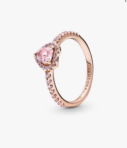pandora sparkling elevated heart ring