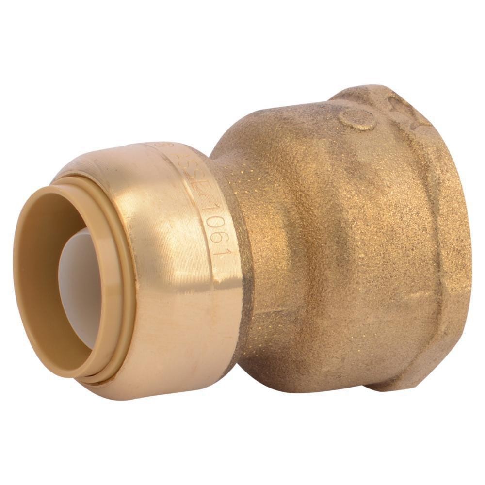 SHARKBITE U086LF Push Brass Adapter 3/4" x 1" 200 PSI 200 F Push-Fit FNPT