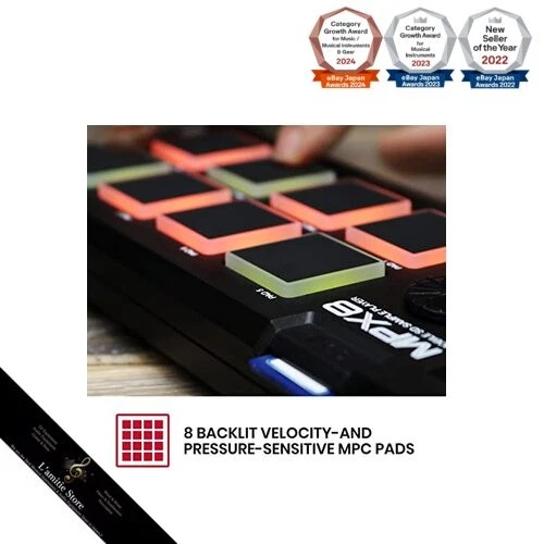 Akai Professional MPX8 Sampler mit 8 Pads und SD-Kartensteckplatz Japan Brandneu - Bild 3 von 4