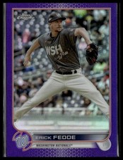 2022 Topps Chrome Update #USC64 Erick Fedde Purple Refractor