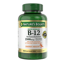 Nature's Bounty B-12 2500mcg 300 Count Quick Dissolve - Energy  Metabolism NEW
