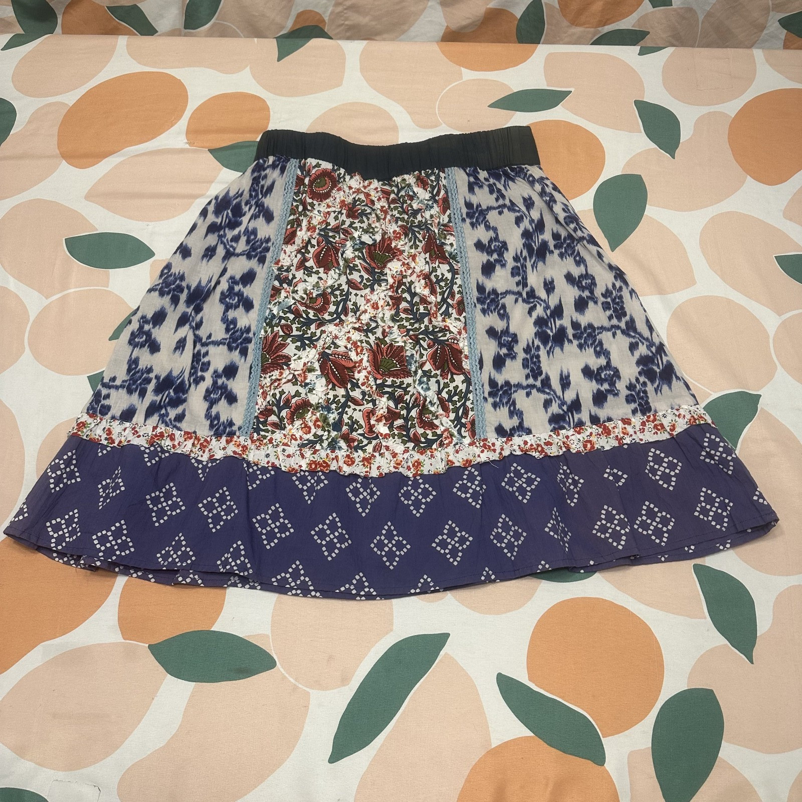 Double D Ranch Floral Panel Patchwork Skirt Women… - image 2