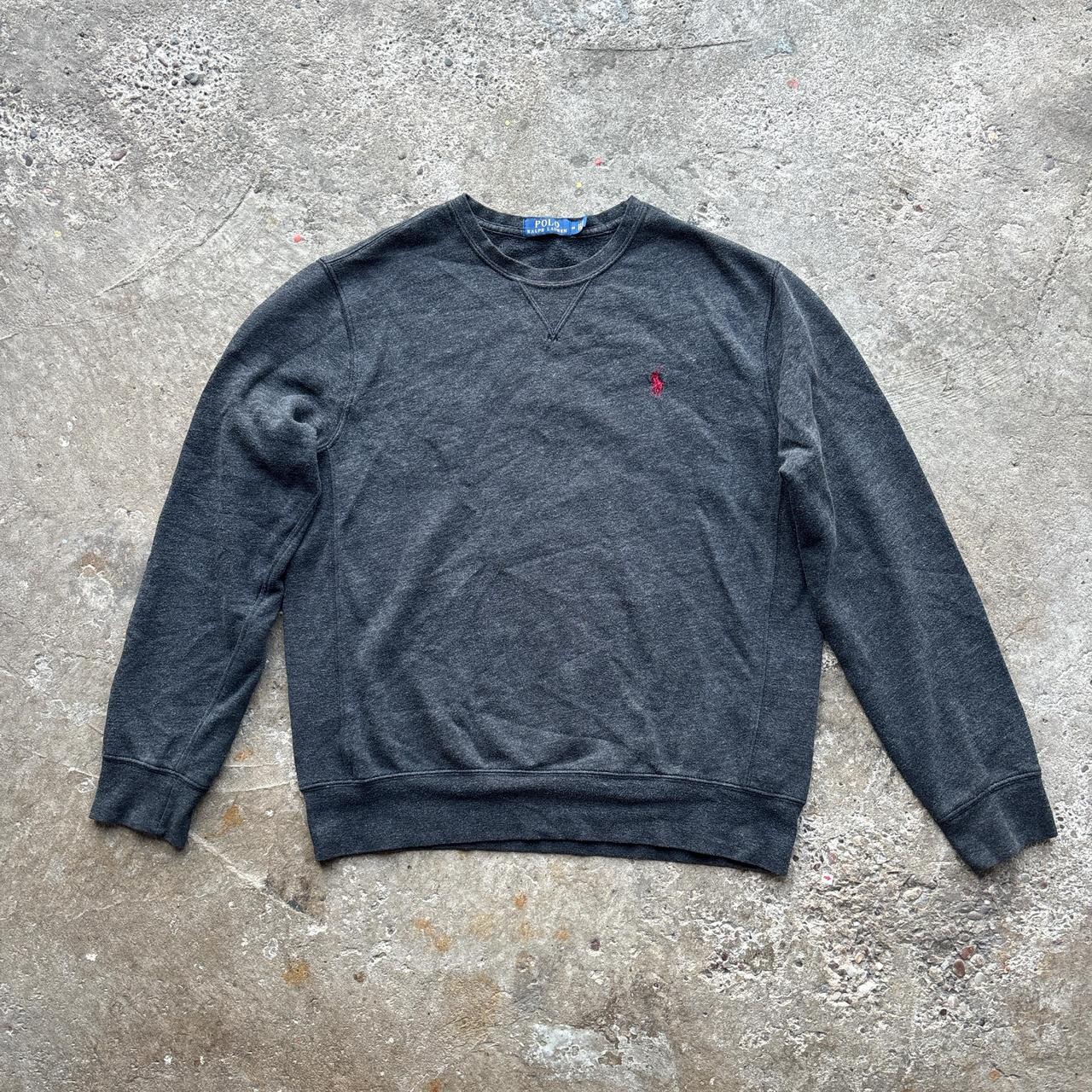 Felpa grigia Ralph Lauren con pony rosso