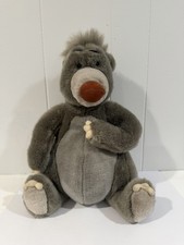 Jungle Book BALOO Plush Stuffed Bear 16" Gray Walt Disney Co 1990s Tag Vintage