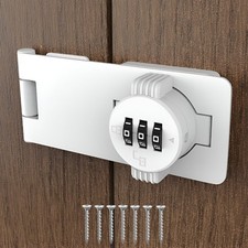 3Digit Keyless Combination Lock Twist Knob Hasp Latch Password Zinc White