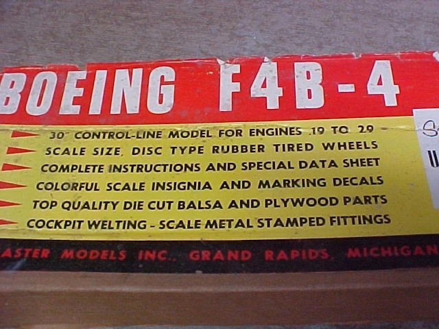 Boeing F4B-4 30" SCALEMASTER MODELS Balsa Wood Control Line Model Kit from 1953 - Image 3 of 4