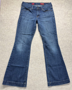 Jean Vintage Express Brodé Fleuri - Taille 3/4 (denim) - Occasion En Très Bon état