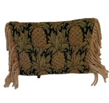 Vintage Bess Pillow tapestry Pineapple Tropical French Country Old World