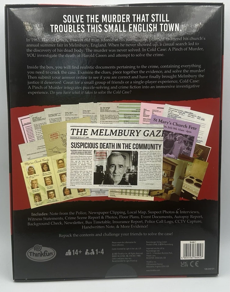 Cold Case: A Pinch of Murder Game by ThinkFun - Solve the Crime! New - Image 4 of 4