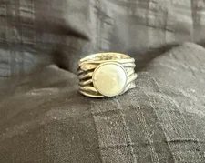 Silpada Sterling 925 Silver Mermaid White Coin Pearl Ring R1542 Sz 9.25