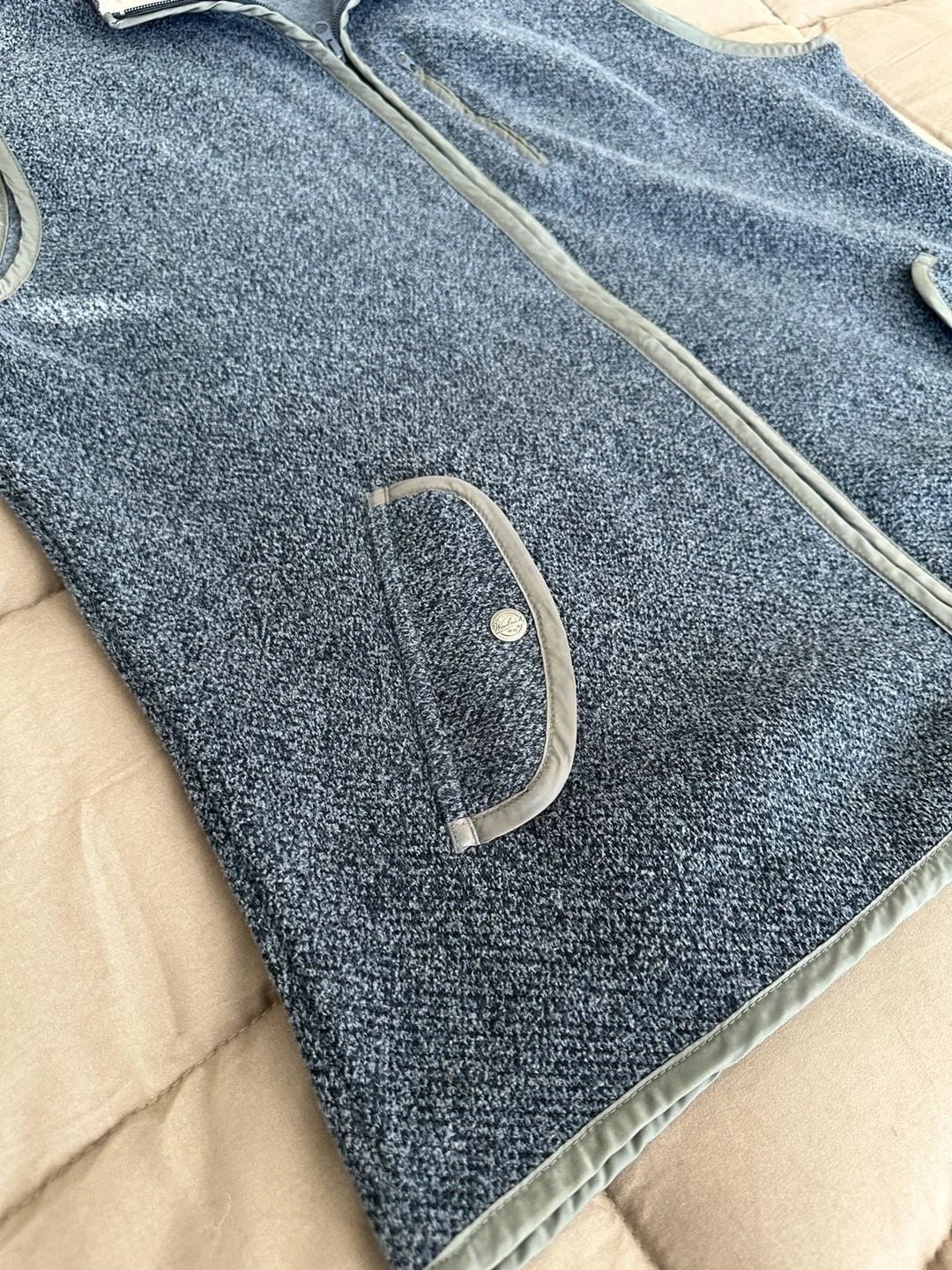 Woolrich Mens Fleece Vest Size XL Indigo Blue Heather Sherpa Collar 18408 image 7