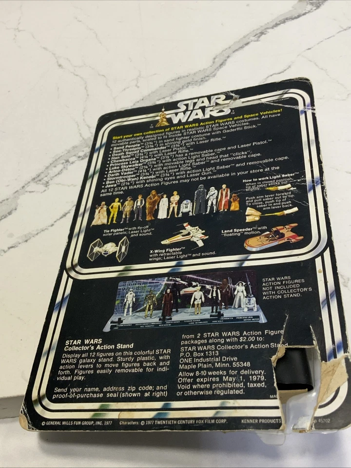 1977 Original Vintage Kenner Star Wars Darth Vader 12 back figure 38230 - Image 4 of 4