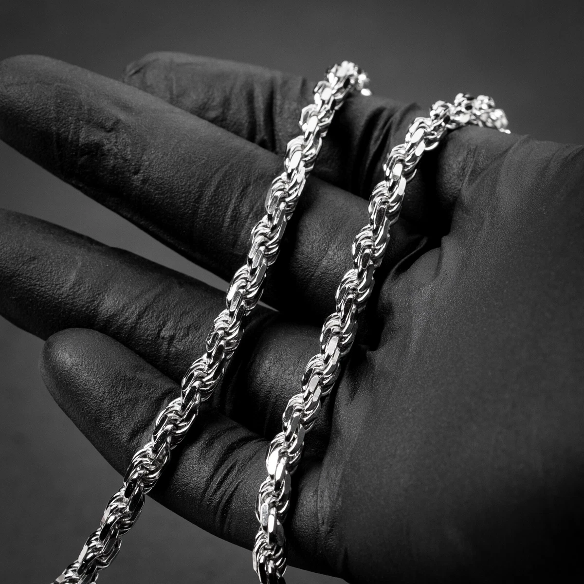 Rope Chain Necklace | Rope Chain Bracelet | Outspoke Official Rhodium / 22 x 24