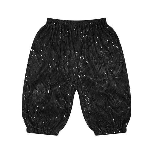 Girls Boys Metallic Sequins Jazz Dance Hip Hop Shorts Sparkle Baggy Short Pants - Picture 7 of 56