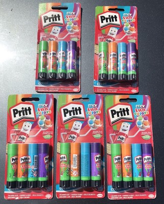 Pritt Rainbow Coloured Glue Sticks, Safe & Child-Friendly Craft Glue   5 PACKS 