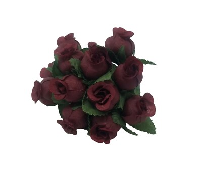 Lot 144 pcs Burgundy Artificial Rosebuds Roses Millinery Craft Flowers 16mm 5/8''