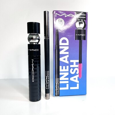 MAC Mac Stack Colour Excess Line And Lash Kit BLACK - 2 Full Size Boxed