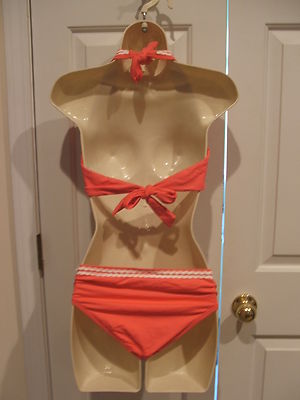 NWT Coco Rave BUILT IN BRA CORAL PC Bikini Swimsuit Coral XS/S