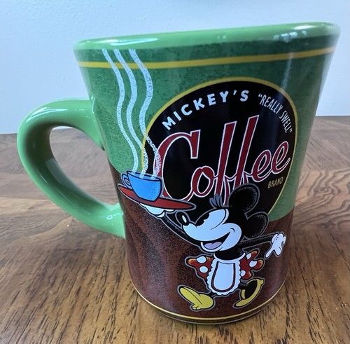 Authentic Original Disney Parks Mickey's "Really Swell" Coffee Mug Cup Green - Picture 3 of 6
