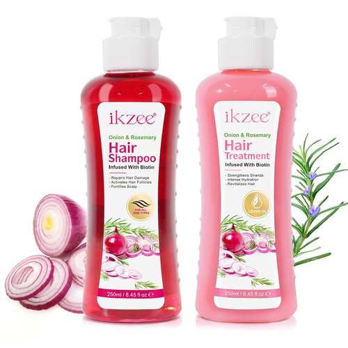 Onion Biotin and Rosemary Shampoo and Conditioner Treatment Set, All Hair Types