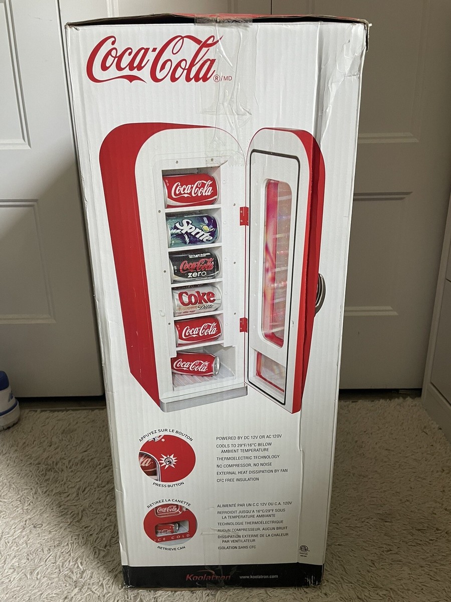 Koolatron CVF18 Coca Cola Retro 10 Can Vending Fridge for sale