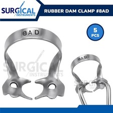 5 Endodontic Rubber Dam Clamps 8AD Stainless Steel Surgical Dental German Grade