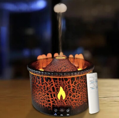 Volcano Diffuser, Essential Oil Diffuser 300ml Volcano Humidifier Flame