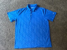 Nike Golf Athletic Performance Polo Shirt Mens Dri Fit Sz XL Blue Stripe Pattern