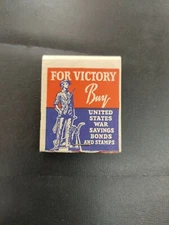 WWII US Victory Match Book mfg by Diamond Match Co One Book