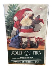 Indygo Junction Holiday Pattern Jolly Ol' Nick Santa Plush Christmas 29” #IJ550