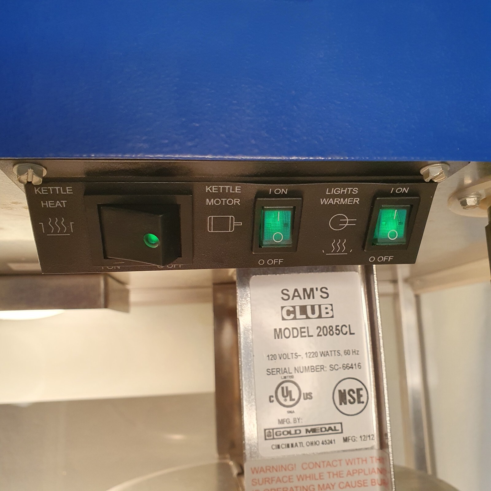 Gold Medal Popcorn Machine Commercial Model 2085CL TESTED & WORKS GREAT! eBay