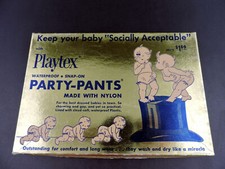 Vintage 1950s Playtex Baby Girls Party Pants White Mid Century Diaper Cover NOS