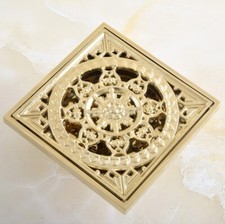 Gold Color Brass Square Floor Waste Grates Bathroom Shower Drain Floor Drain